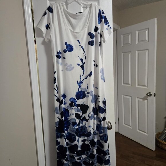Blue and White Comfy and Beautiful Dress - Picture 1 of 5